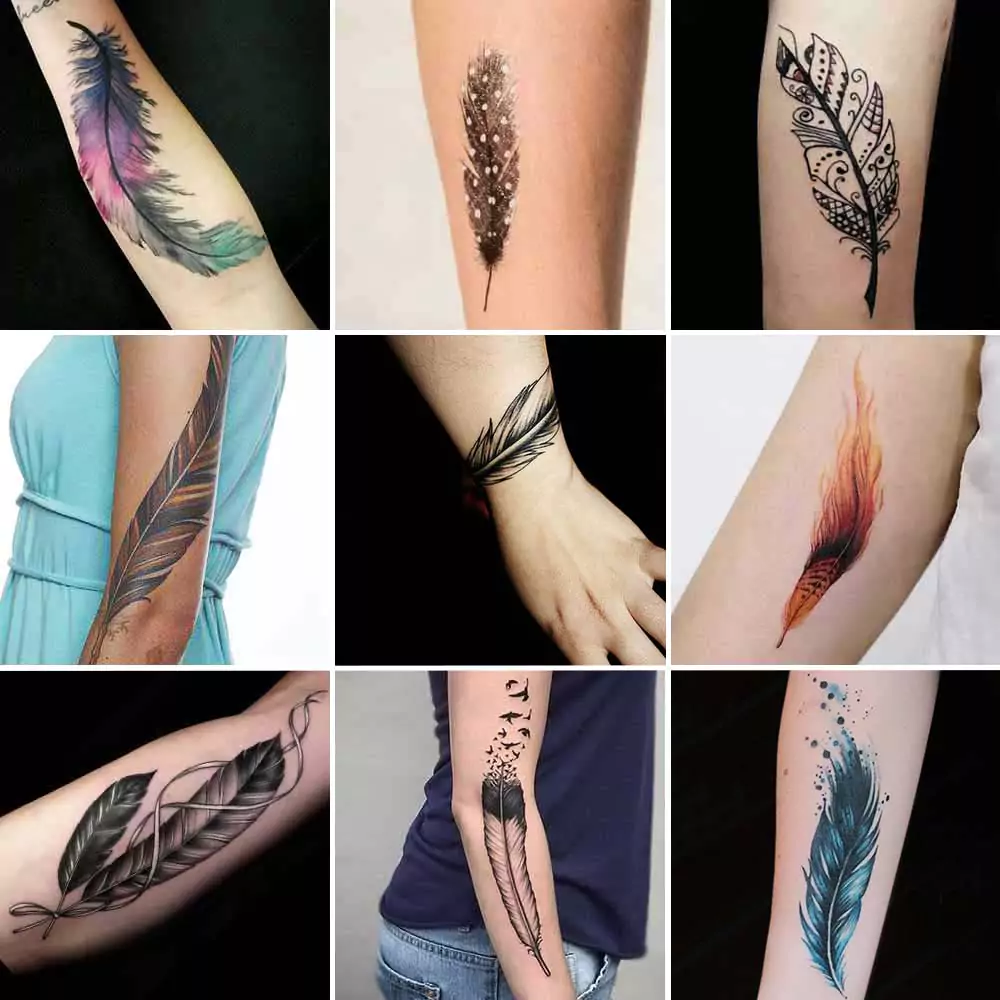 Tatuaggi piuma braccio