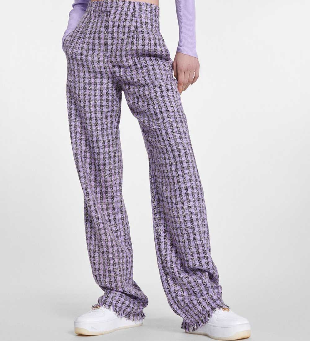 pantaloni in tweed a quadri