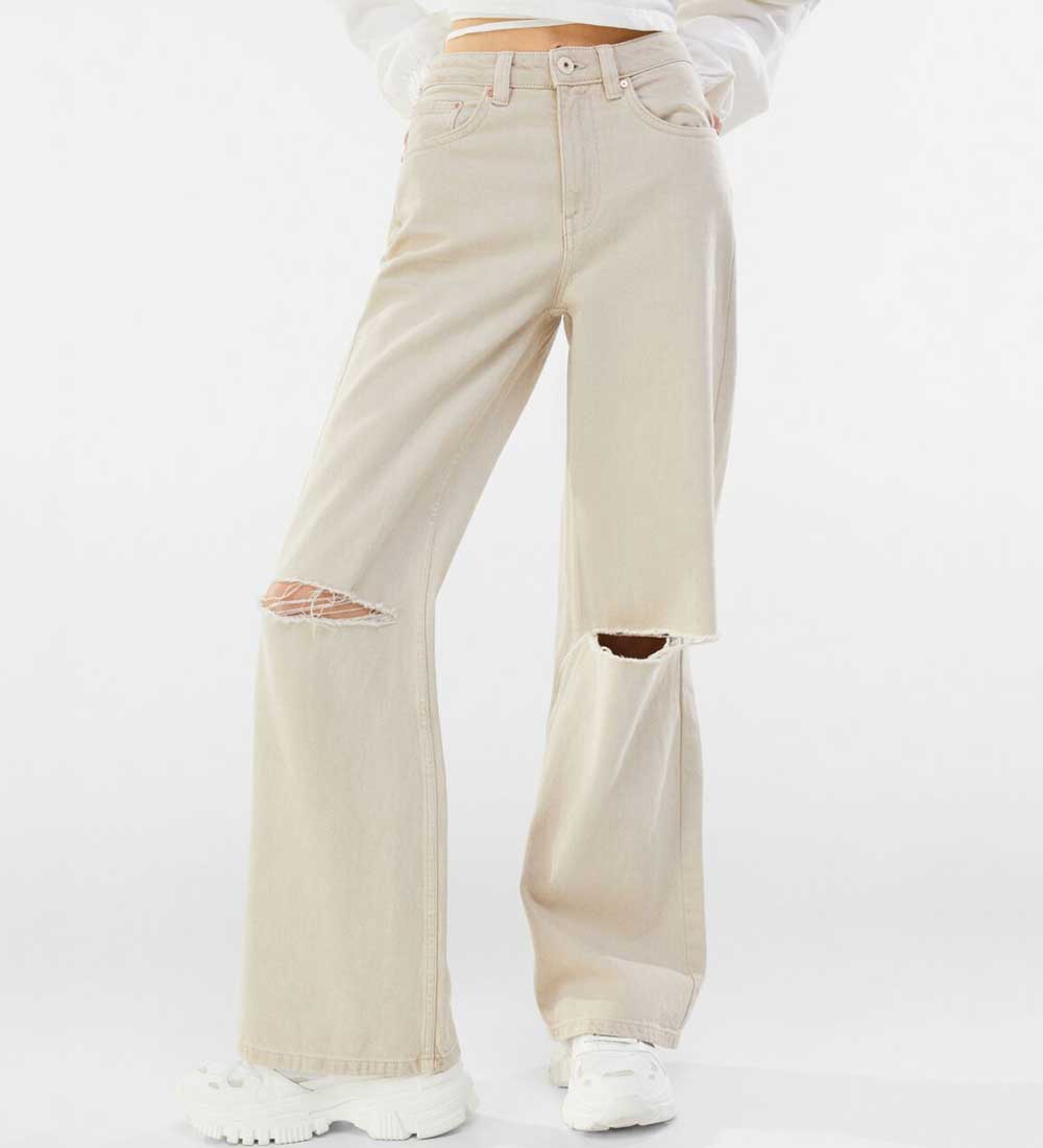 pantaloni strappati in cotone