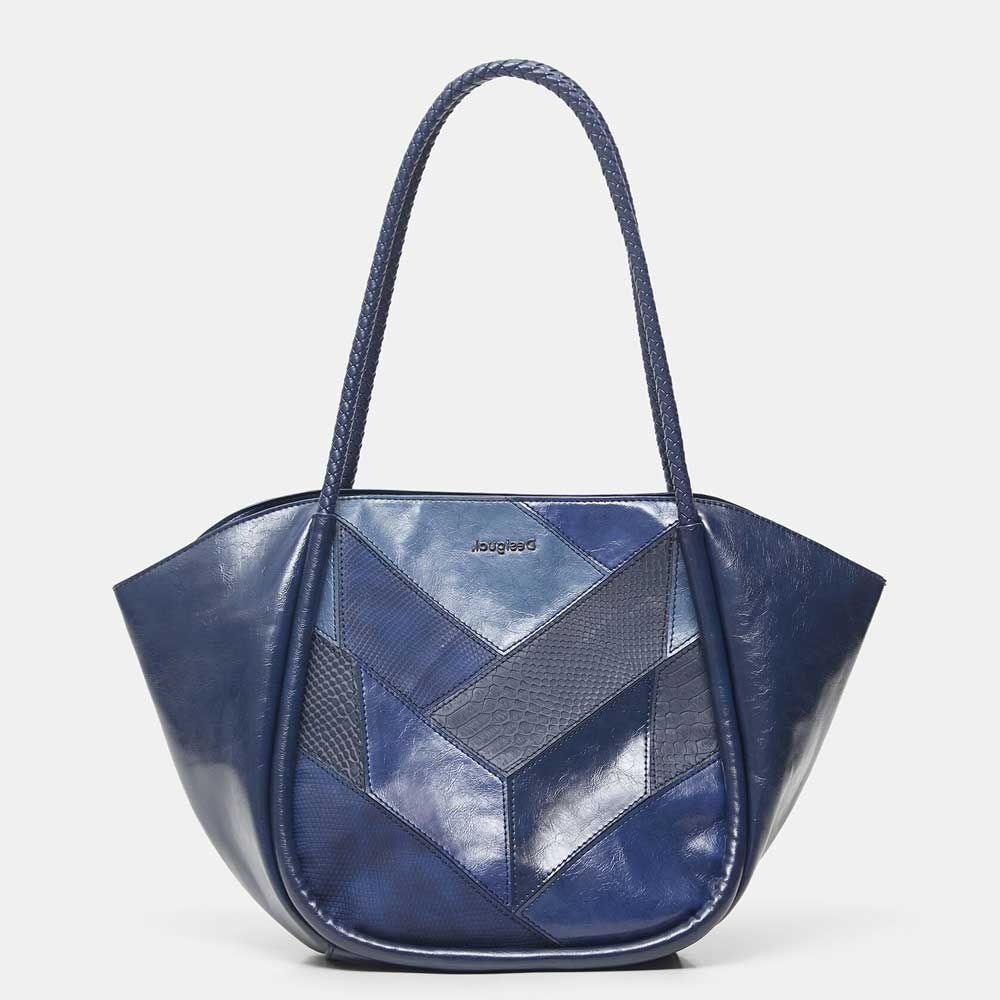 shopping bag similpelle blu