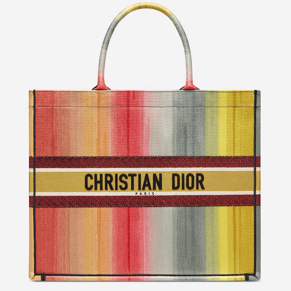 shopping bag grande a strisce colorate