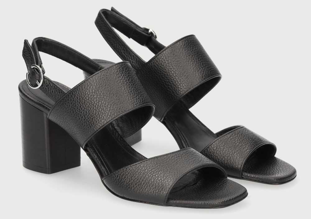 sandali neri con tacco basso