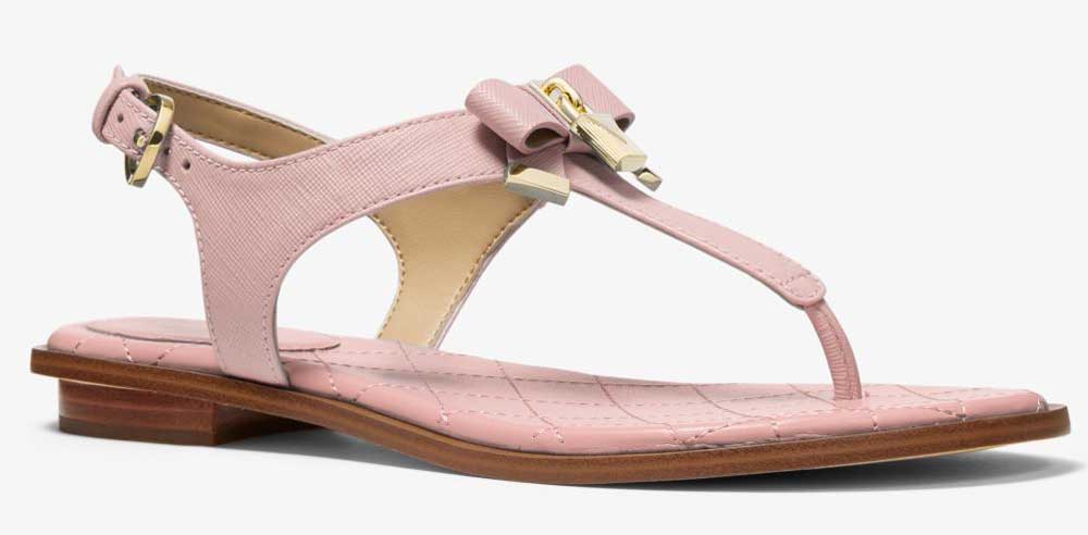sandali bassi in pelle rosa