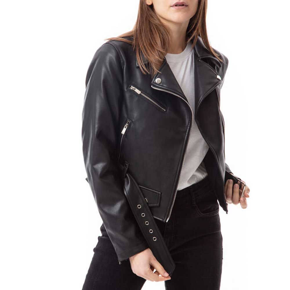 giacca nera da biker giacca nera da biker