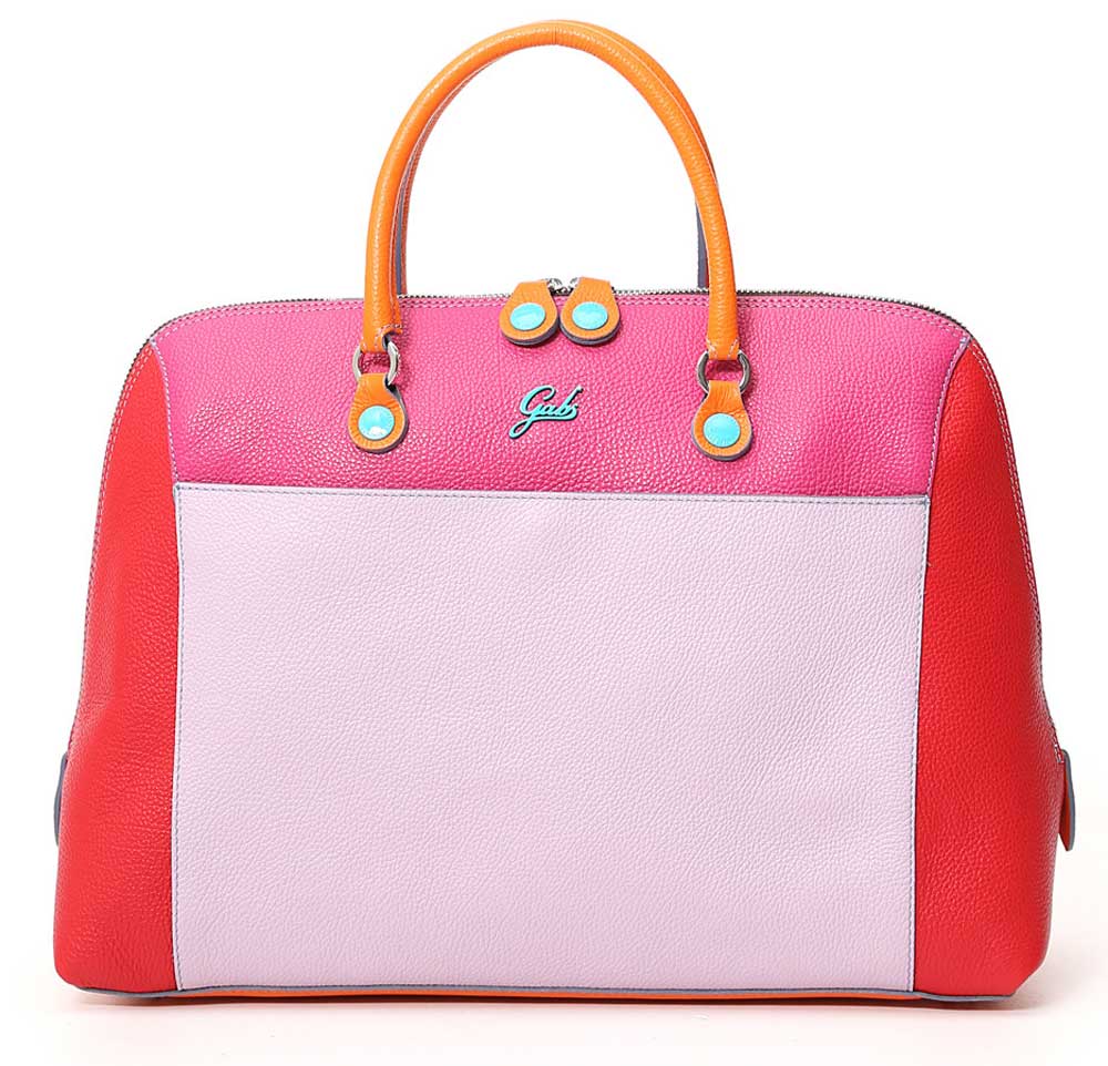 handbag color block in pelle