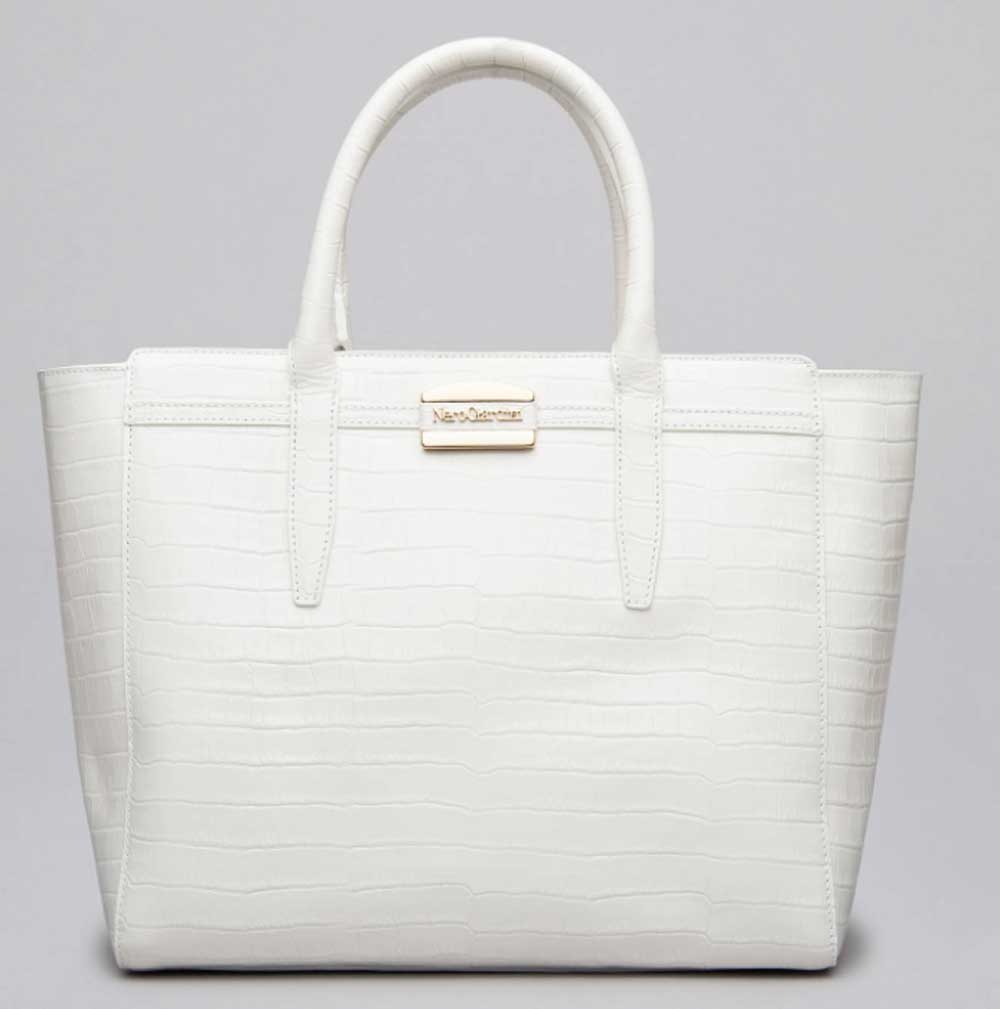 top handle bag in pelle stampa cocco