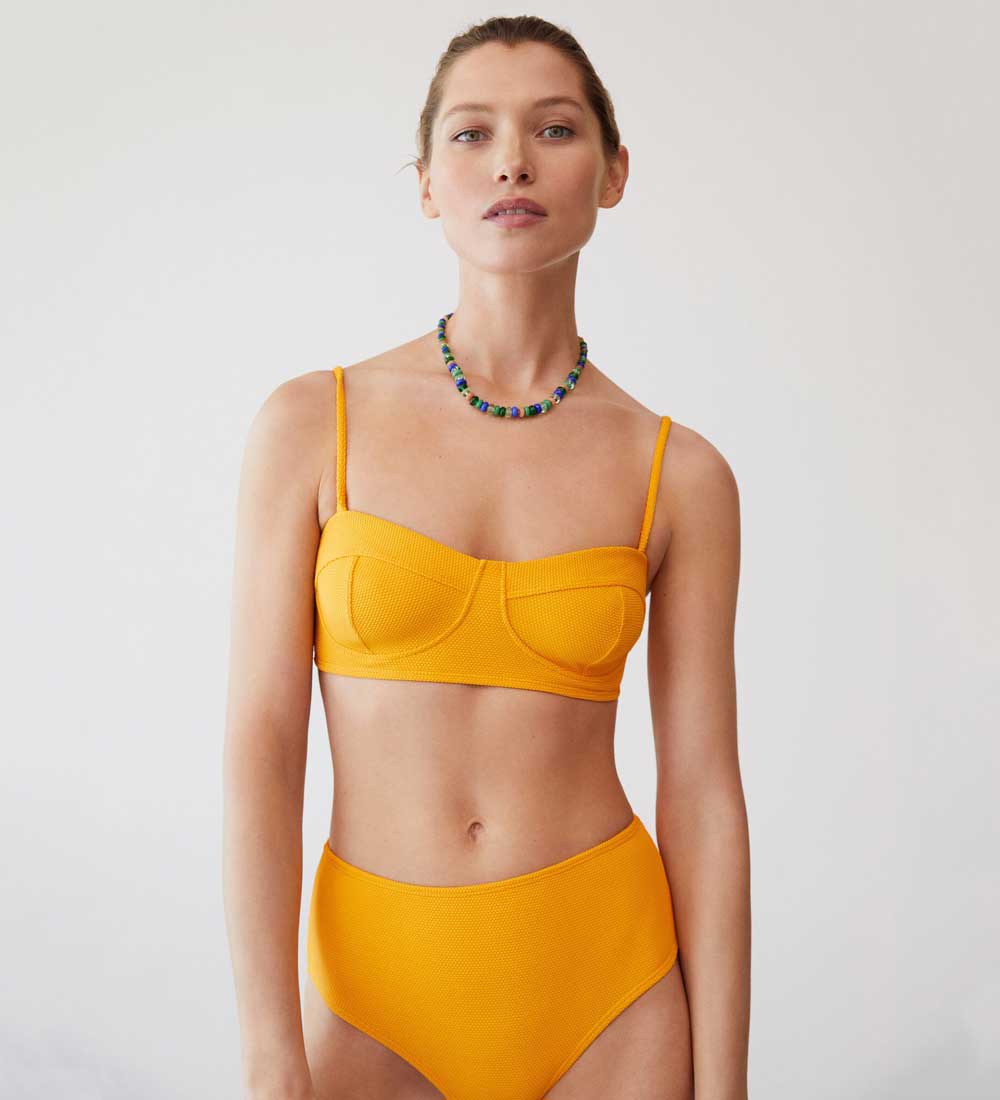 Bikini a fascia giallo