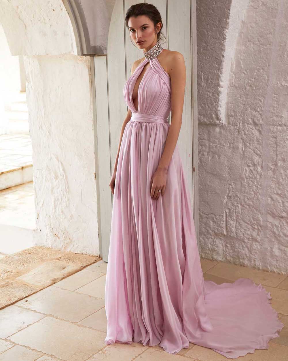 vestito da sposa rosa