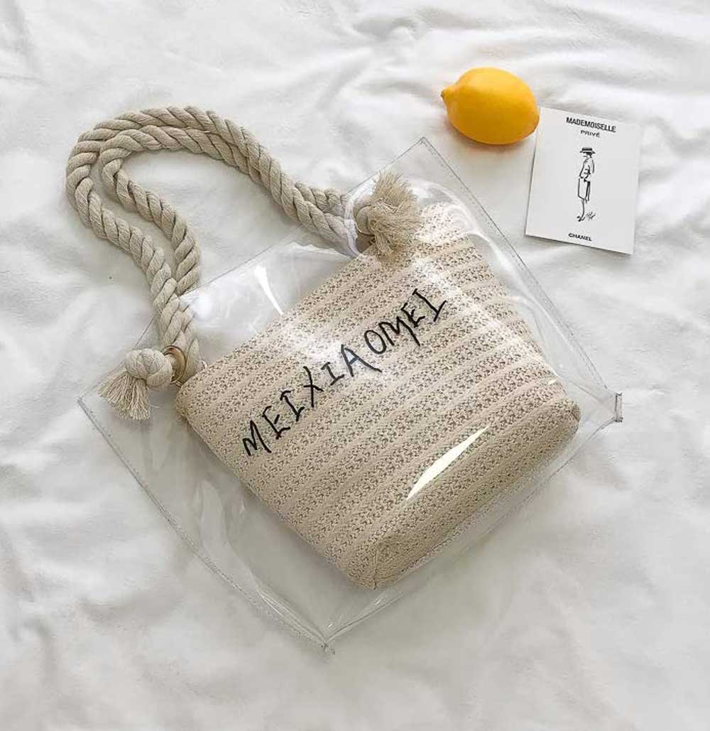 borsa da spiaggia trasparente