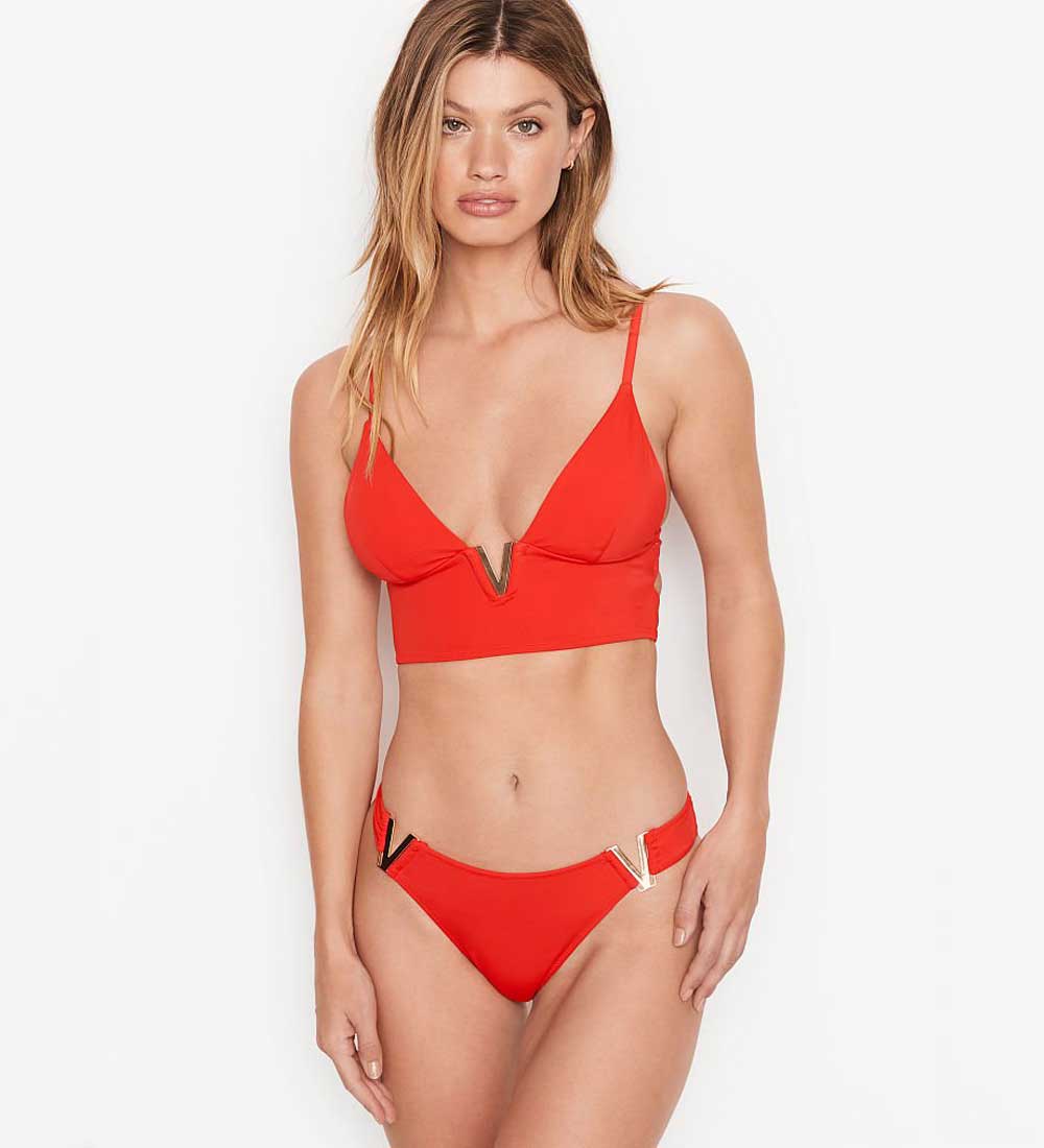bikini stile bralette rosso 
