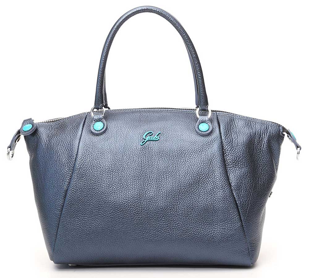 shopping bag in pelle blu