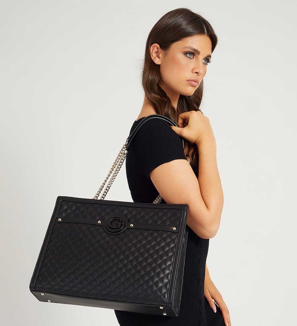 shopper nera trapuntata shopper nera trapuntata