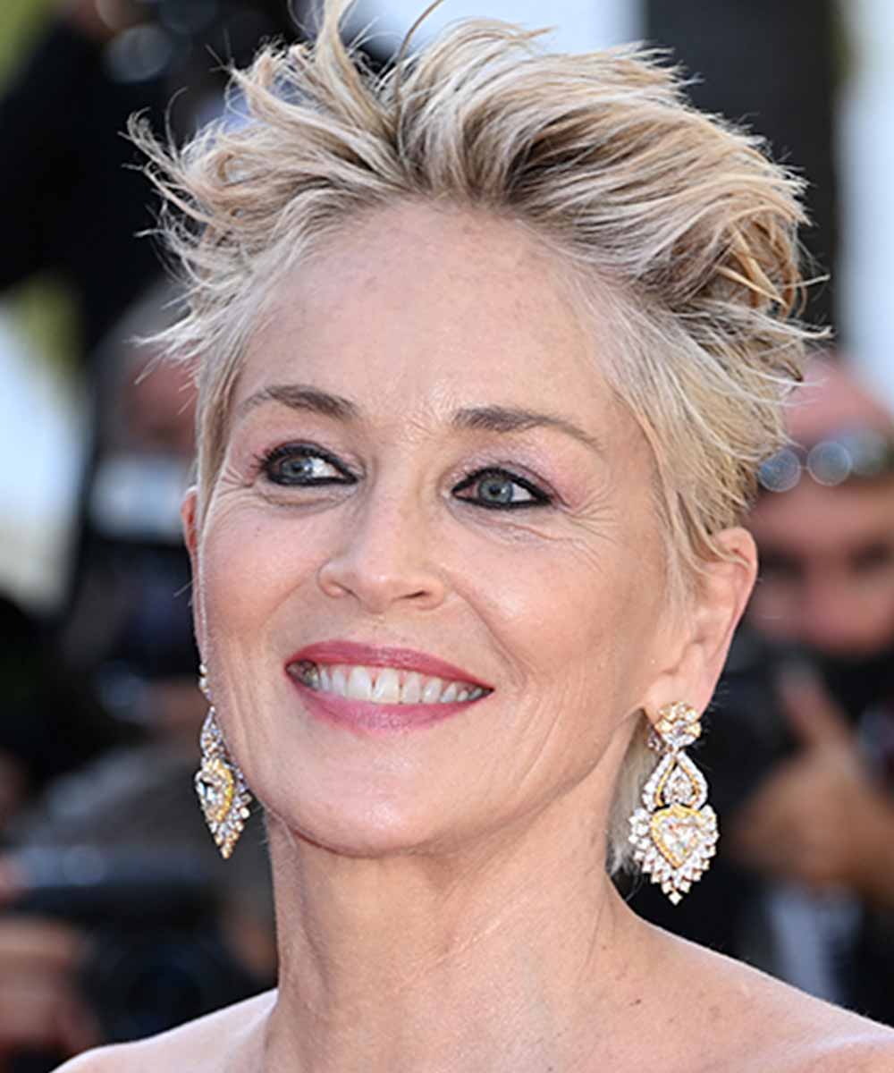 Sharon Stone look capelli Cannes 2021