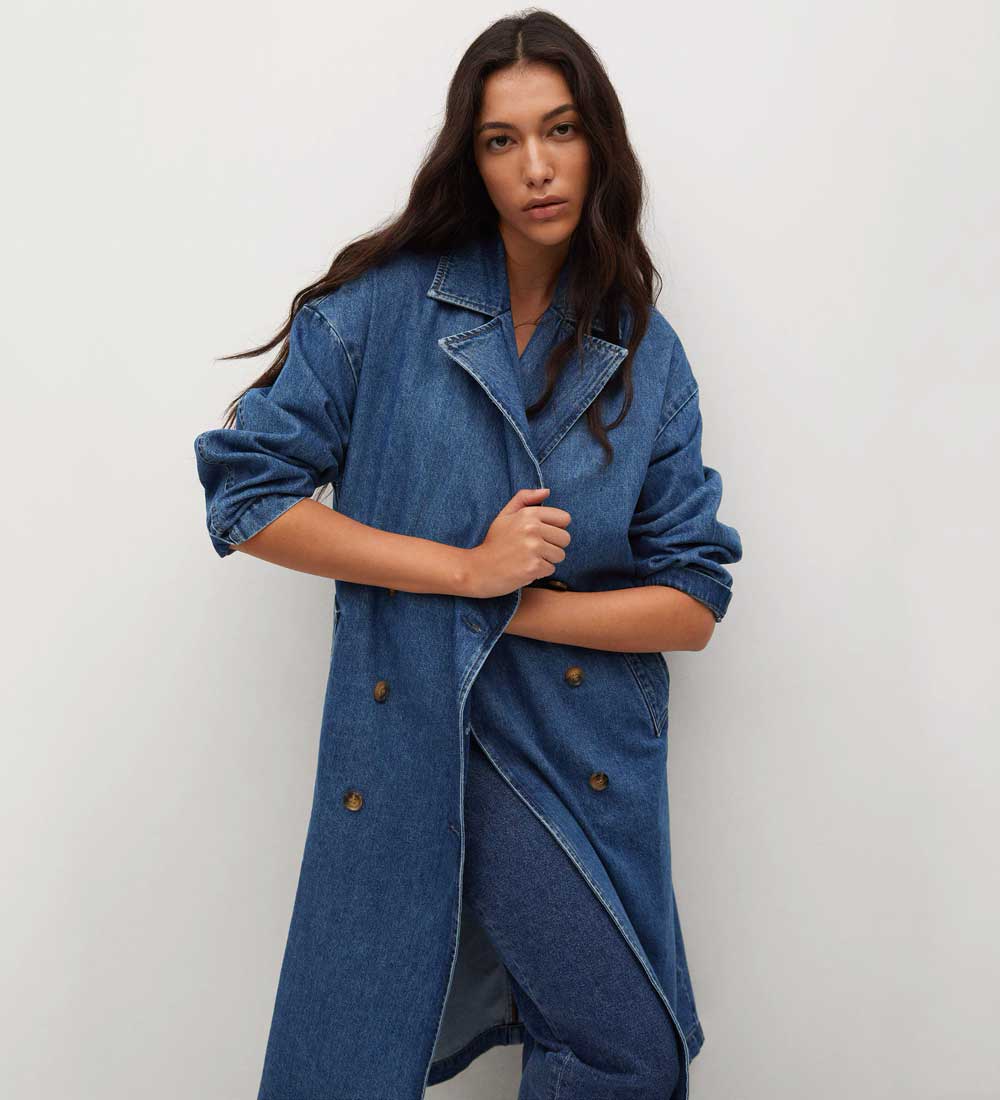 trench lungo in denim