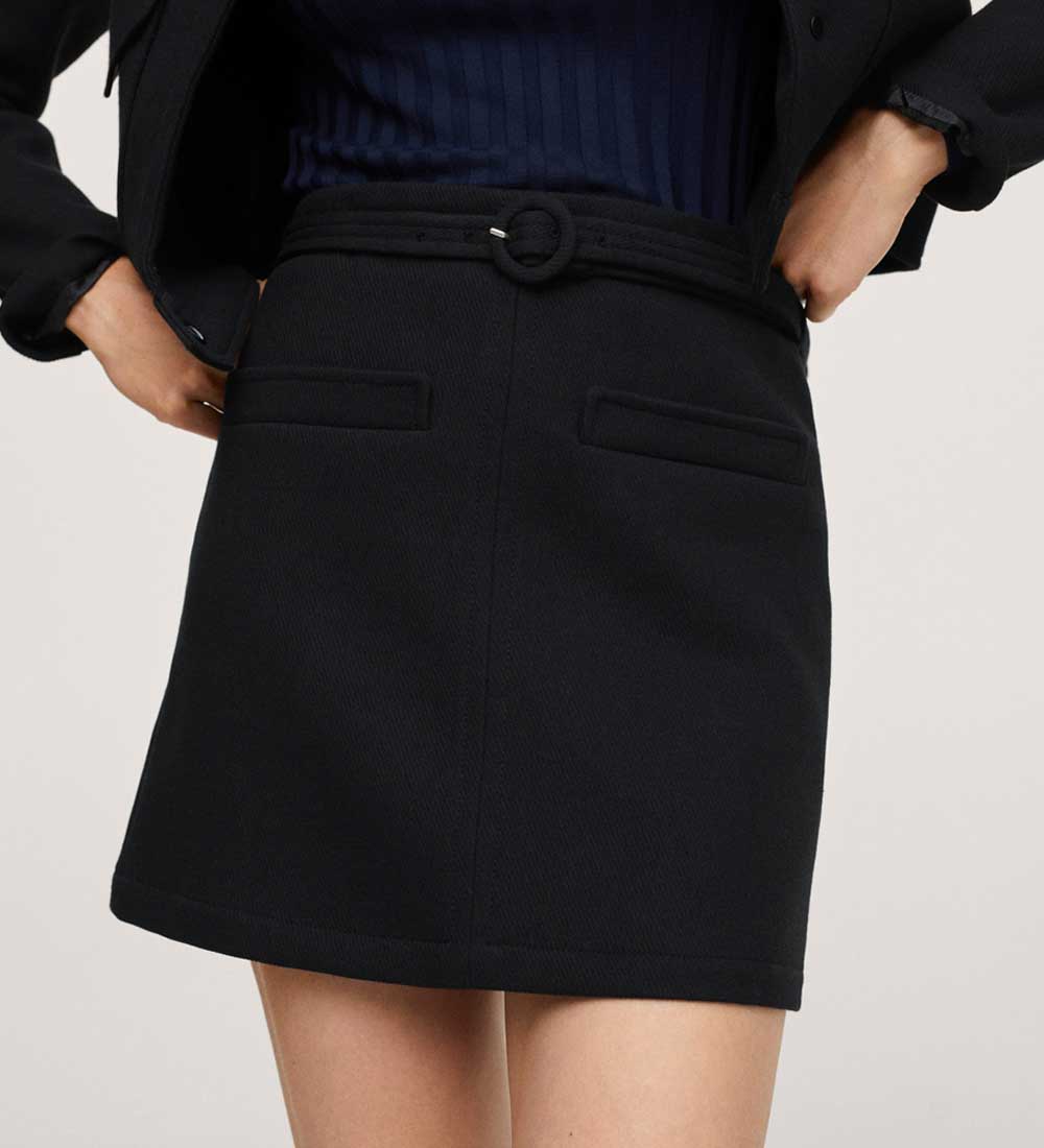 minigonna nera con cintura