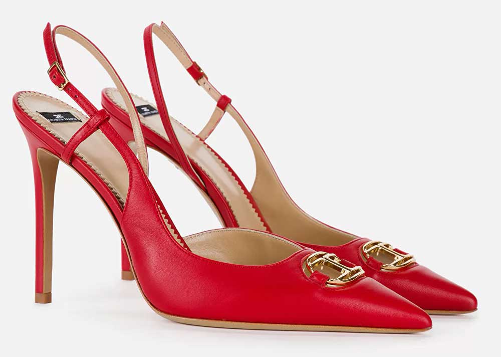 slingback in pelle rossa 