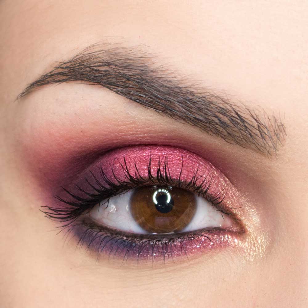 Make up rosa e viola per occhi marroni