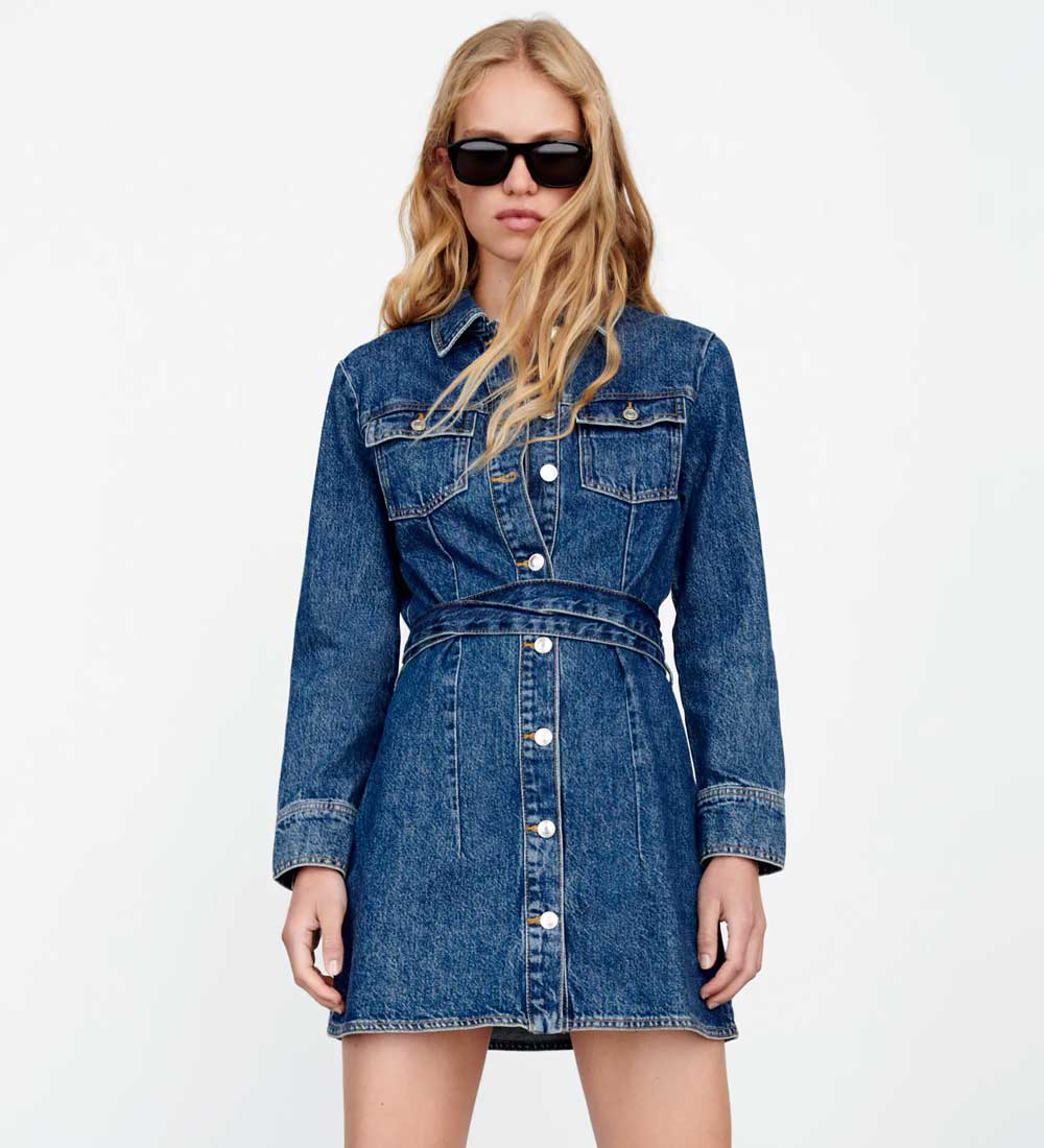 vestito corto in denim vestito corto in denim