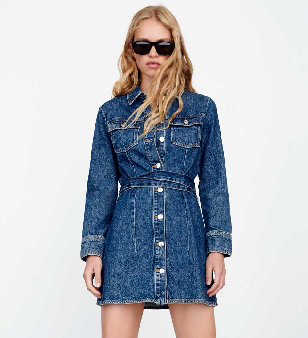 vestito corto in denim