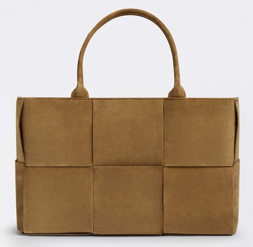 shopping bag in suede con pochette