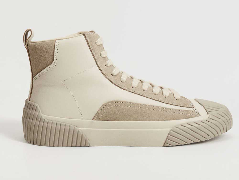 sneakers a stivaletto in pelle