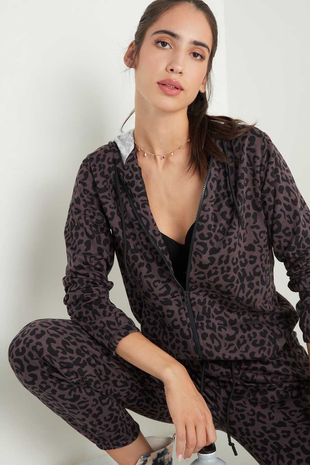 felpa con zip animalier felpa con zip animalier