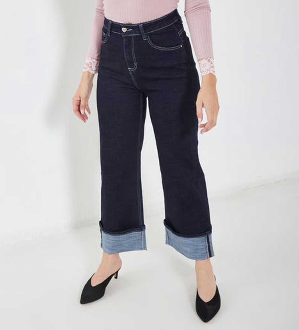 Jeans palazzo crop
