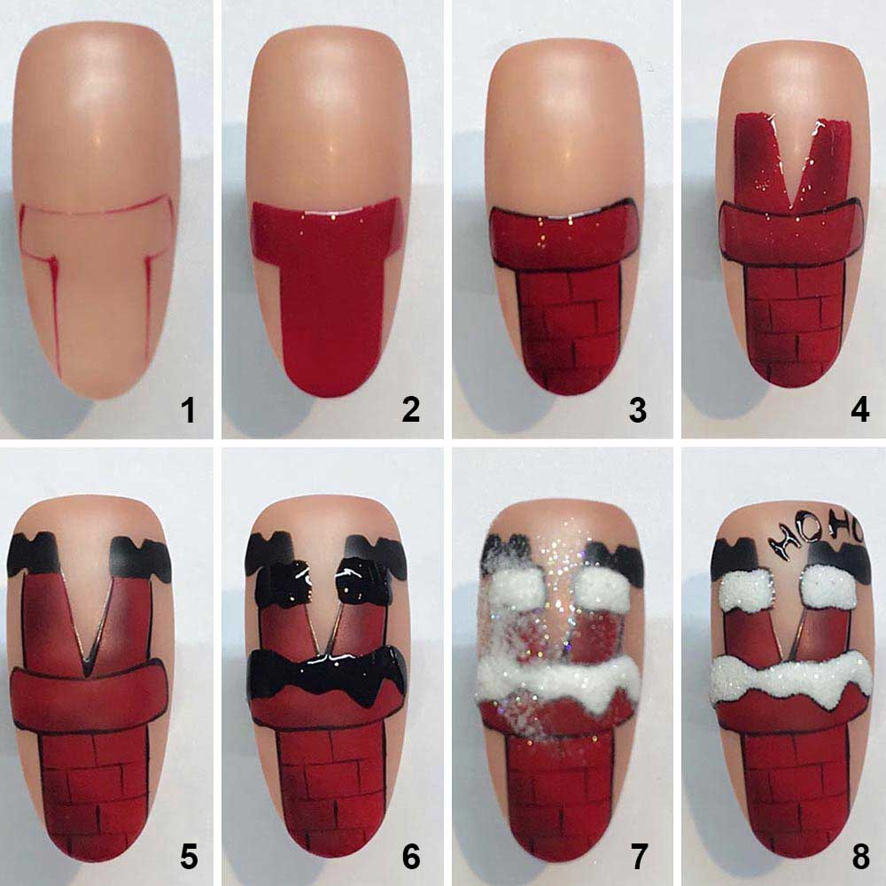 Nail art semplice Babbo Natale