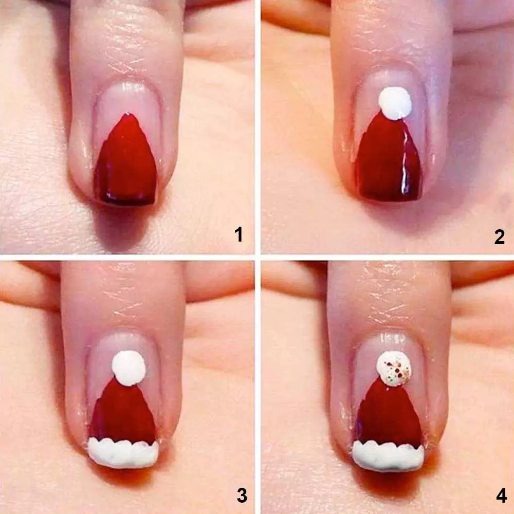 Nail Art semplice Natale tutorial