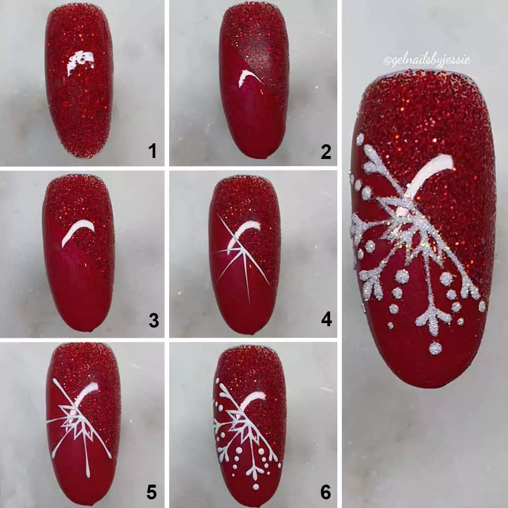 Nail art Natale semplici fiocco neve