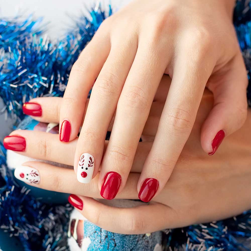 Unghie rosse nail art Natale