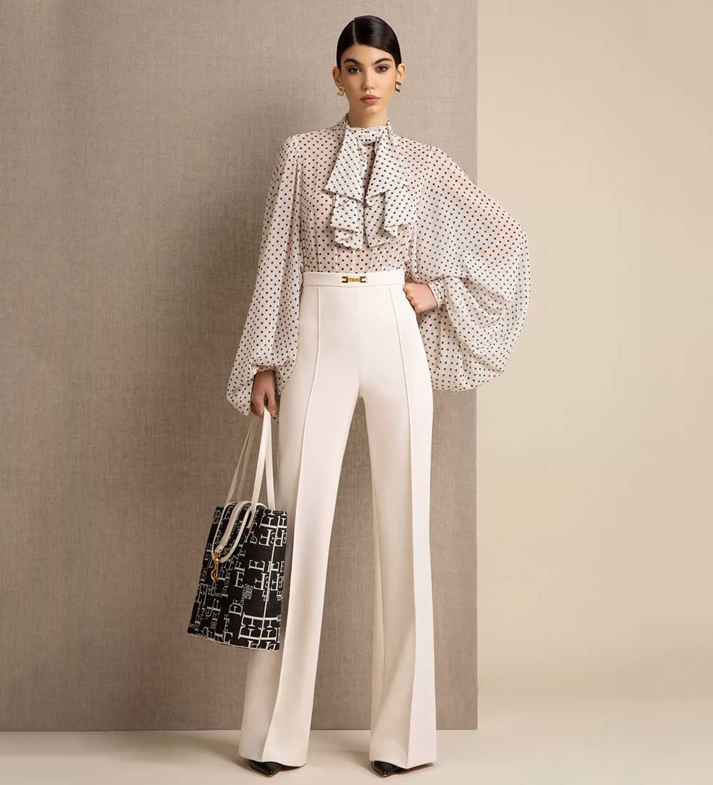 Pantalone a palazzo a vita alta Pantalone a palazzo a vita alta