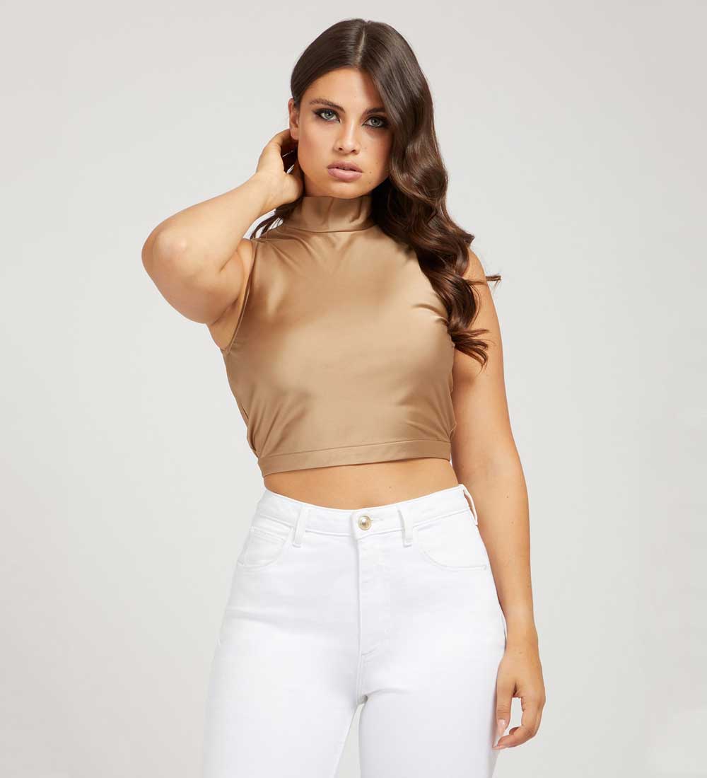 top cropped in satin