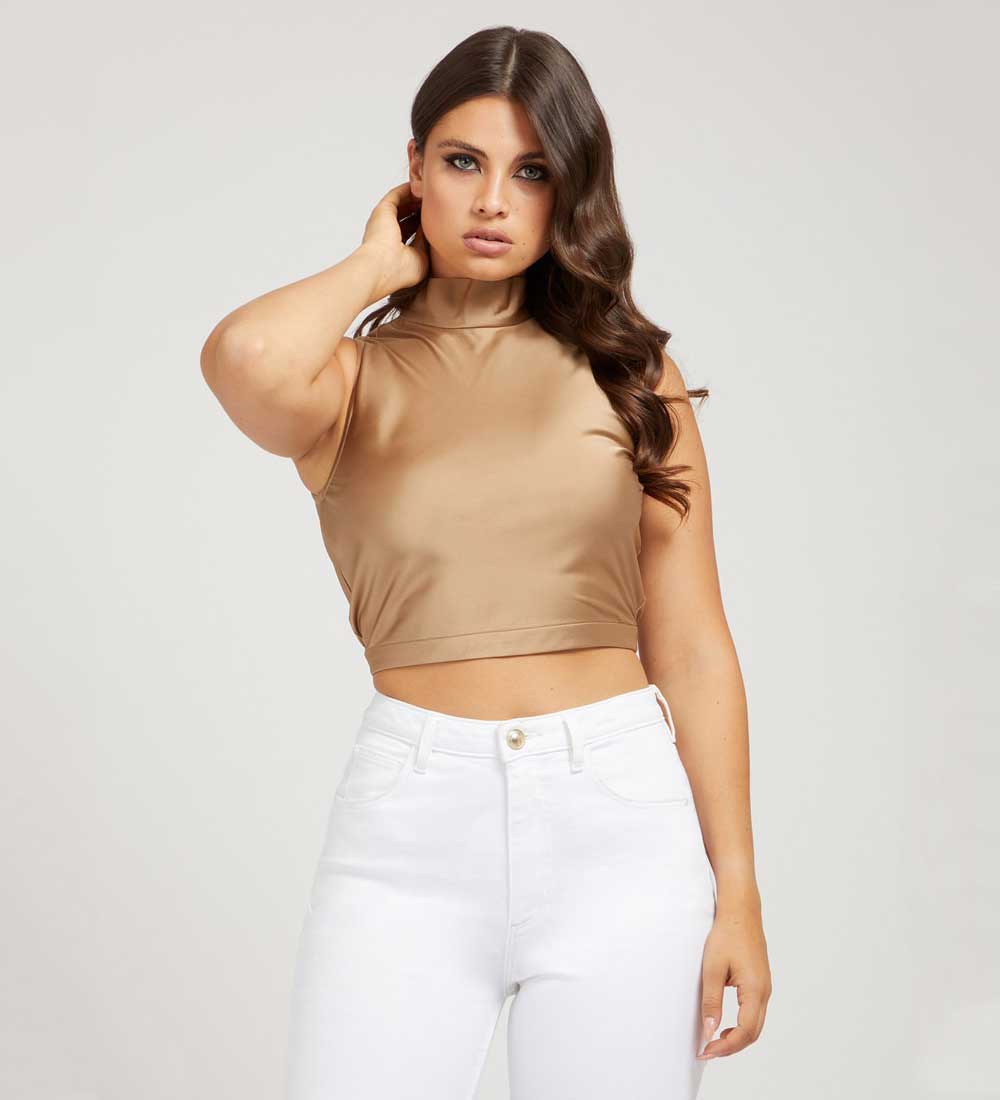 top cropped in satin top cropped in satin