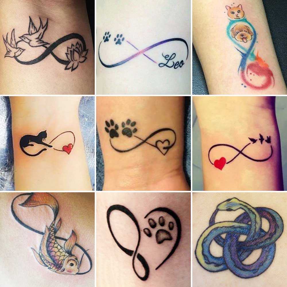 Infinito tatuaggio con animali