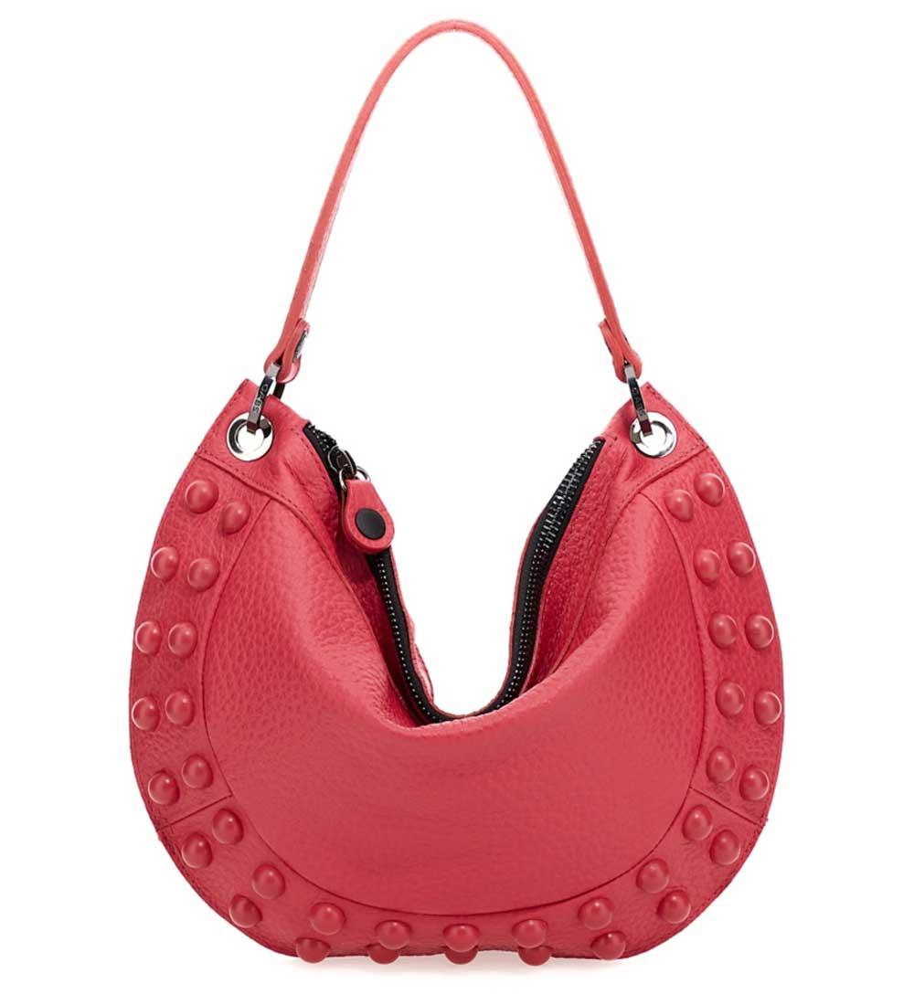 hobo bag in pelle rossa