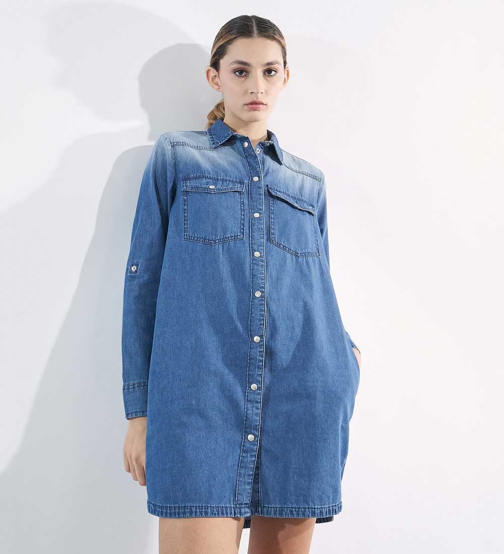 camicia maxi in denim camicia maxi in denim