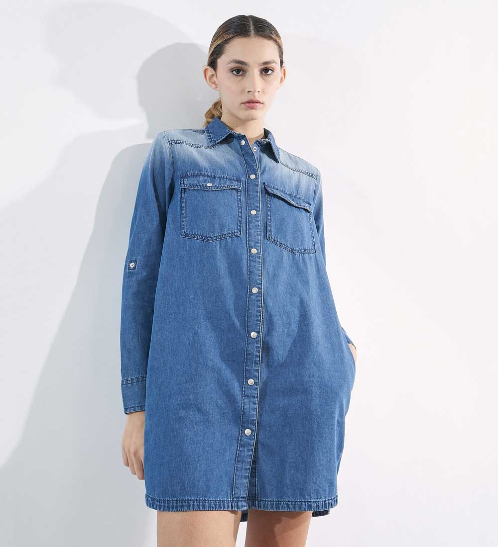 camicia maxi in denim