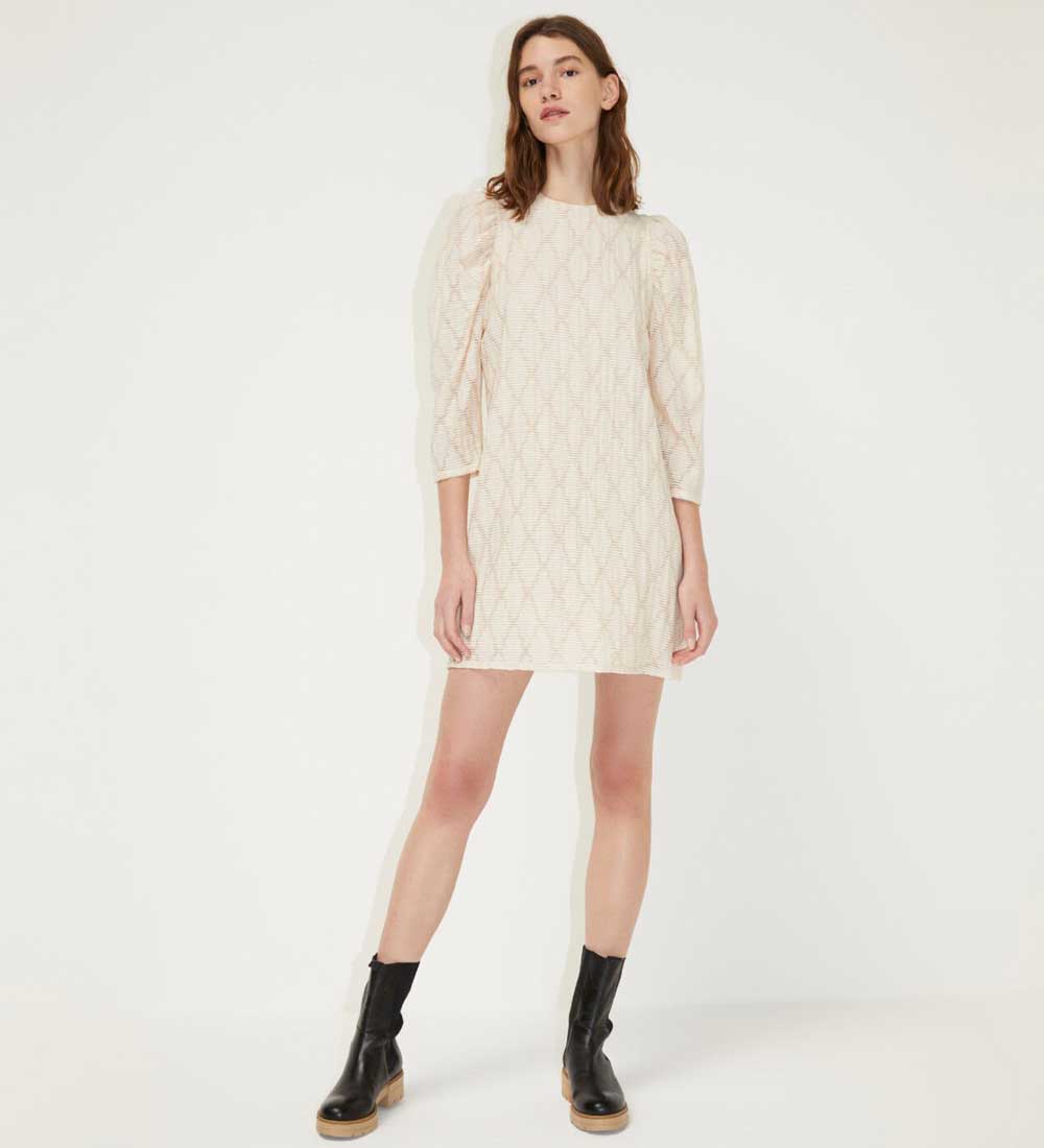 Vestito corto con maniche arricciate Vestito corto con maniche arricciate