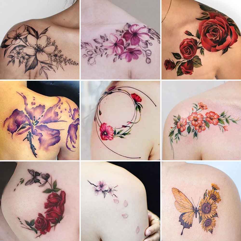 Tatuaggi fiori spalla