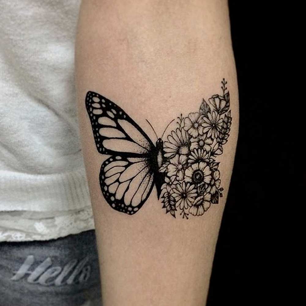 Tatuaggi fiori farfalle