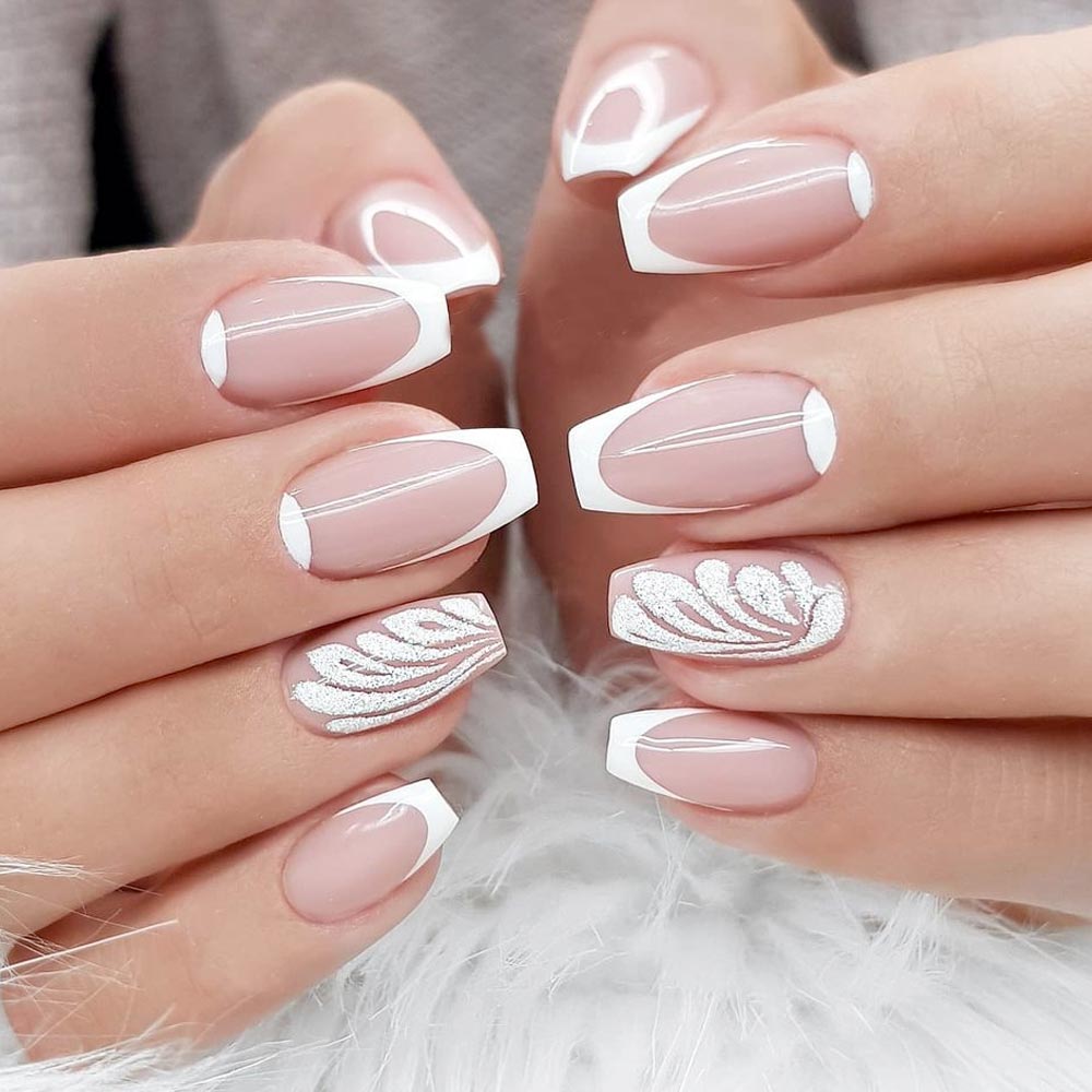 French manicure nail art effetto velluto