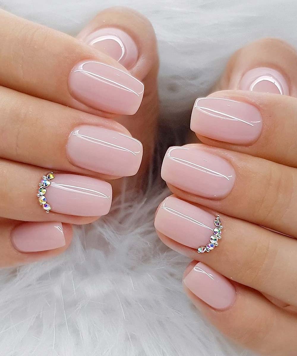 Unghie sposa rosa con strass Unghie sposa rosa con strass
