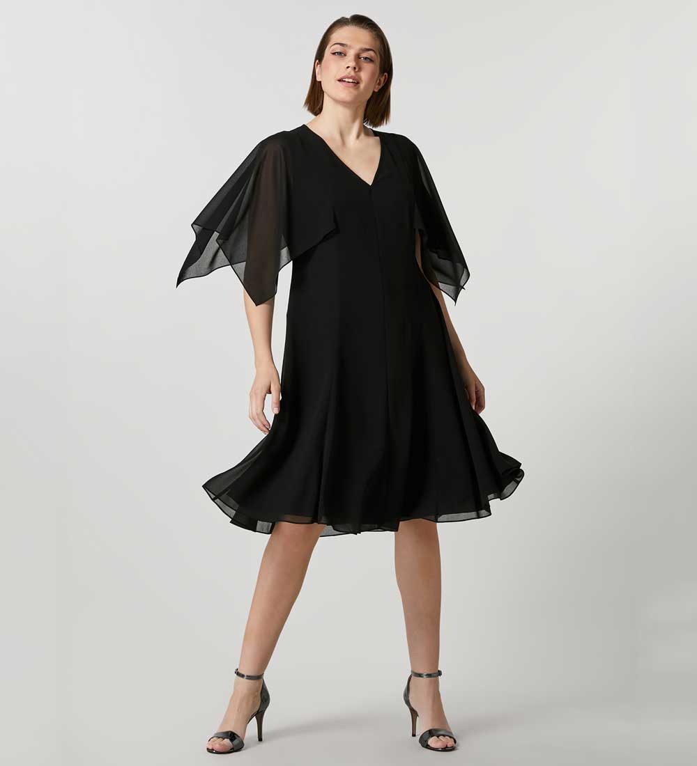vestito nero in georgette vestito nero in georgette