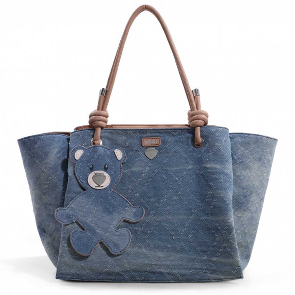 shopper in blu denim shopper in blu denim