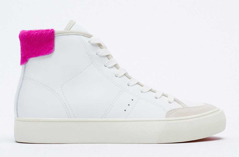 Sneakers a stivaletto in pelle