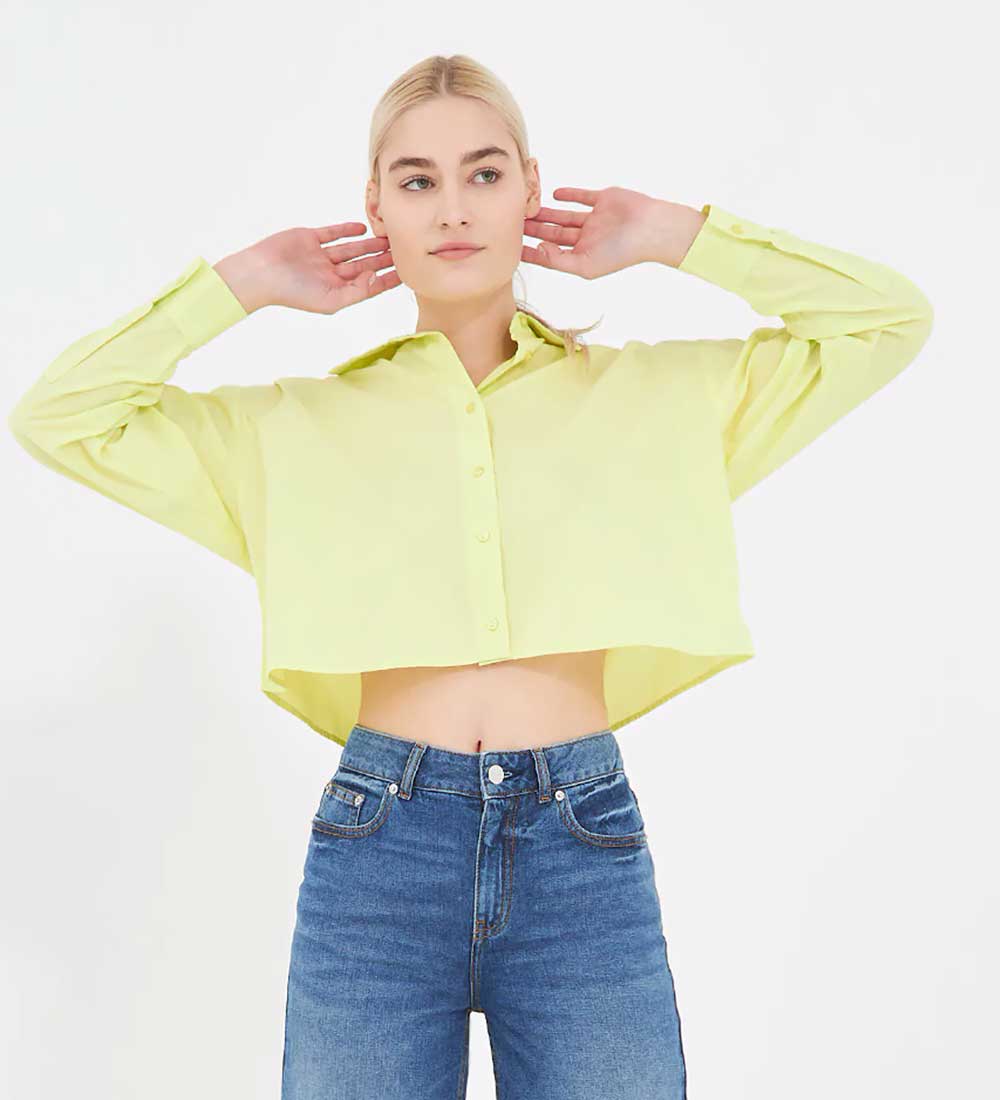 Camicia crop tinta unita Camicia crop tinta unita