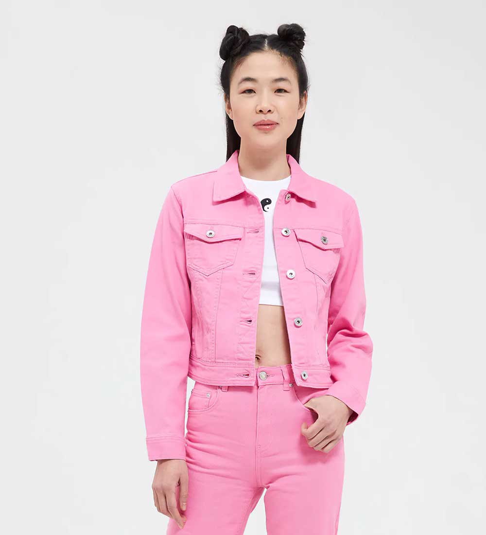 giubbino di jeans rosa giubbino di jeans rosa