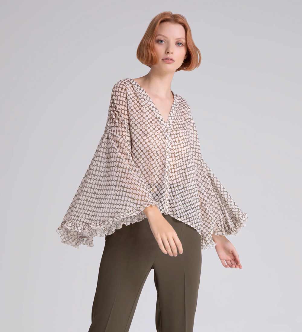 camicia oversize con stampa