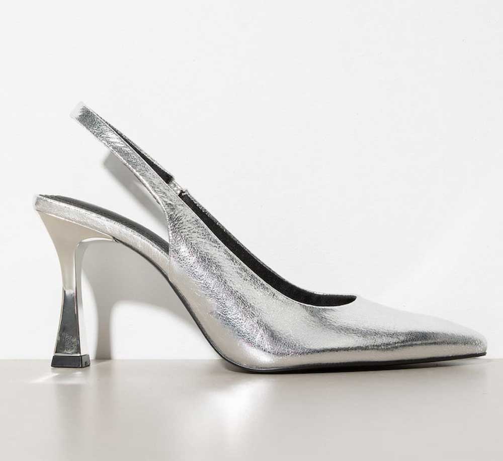 decollete slingback argento